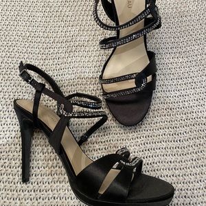 Sexy little black sparkly satin heel